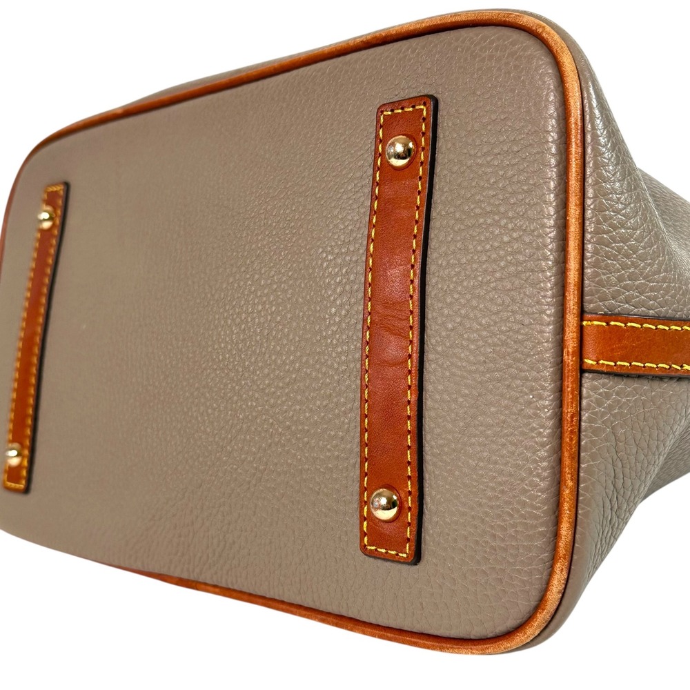 Dooney & Bourke Pebbled Leather Domed Satchel Taupe Brown Large Crossbody‎ Bag - Picture 10 of 15